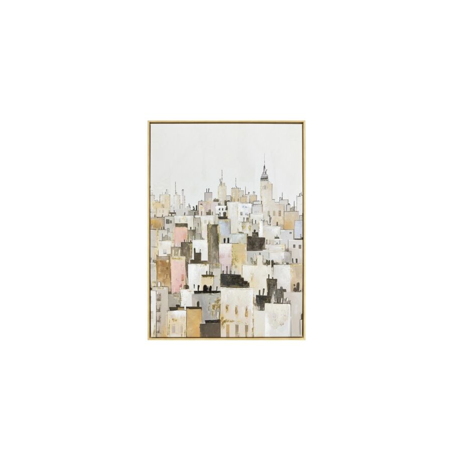 TABLEAU LA CITY HANDMADE AVEC CADRE -Multicouleur Tableaux