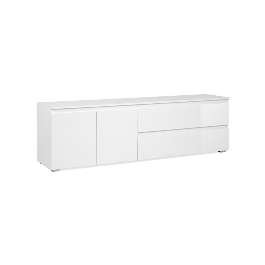 Meuble TV CAPETOWN - Blanc Meuble TV sur pieds