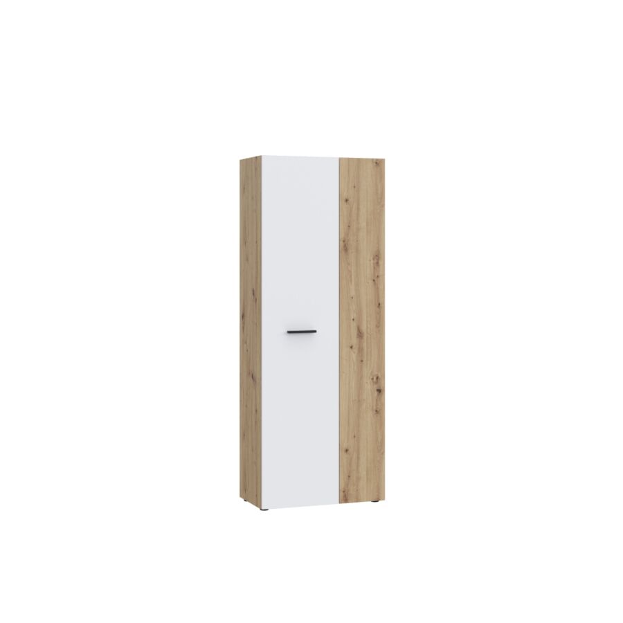 MEUBLE MULTIFONCTIONS NET306 2 Portes - Blanc / Chêne Meuble multifonctions rangements