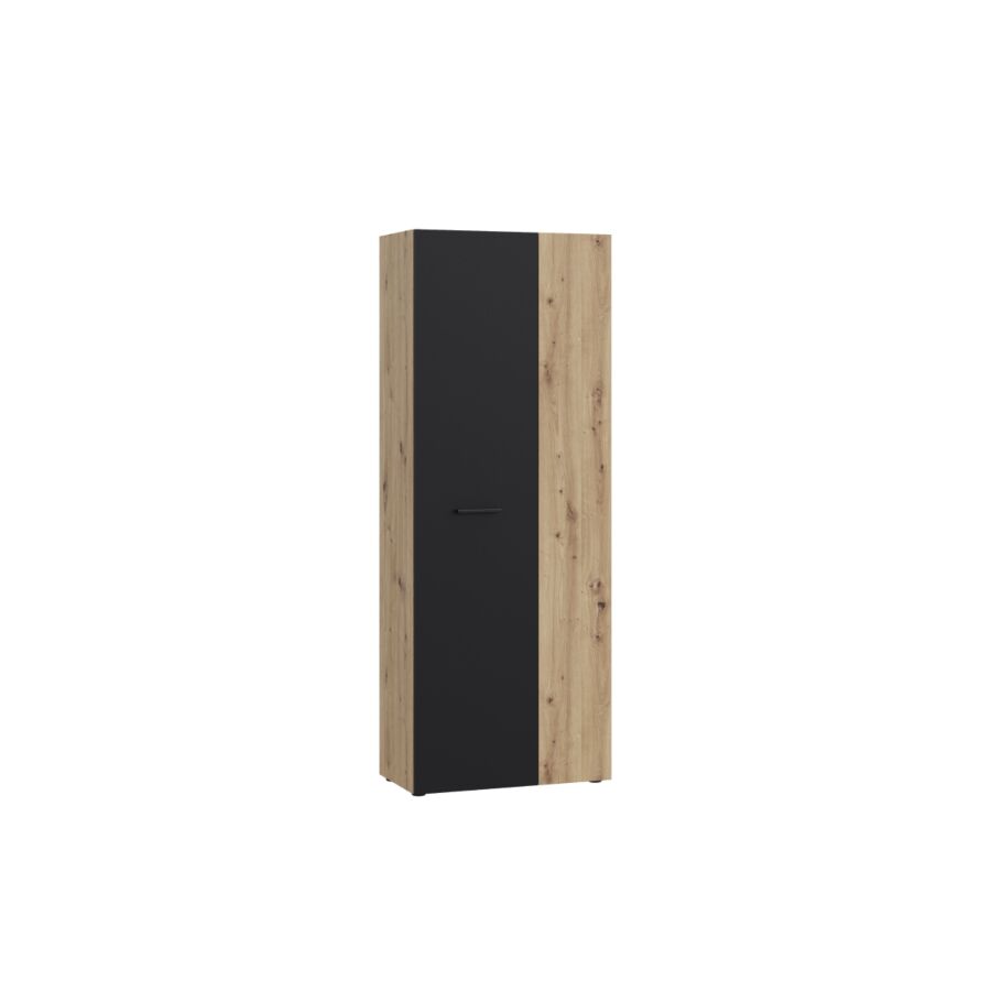 MEUBLE MULTIFONCTIONS NET306 2 Portes - Noir / Chêne Meuble multifonctions rangements