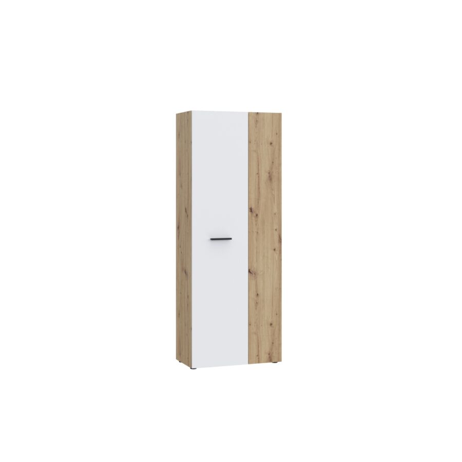 ARMOIRE NET306 2 Portes - Blanc / Chêne Armoires rangements