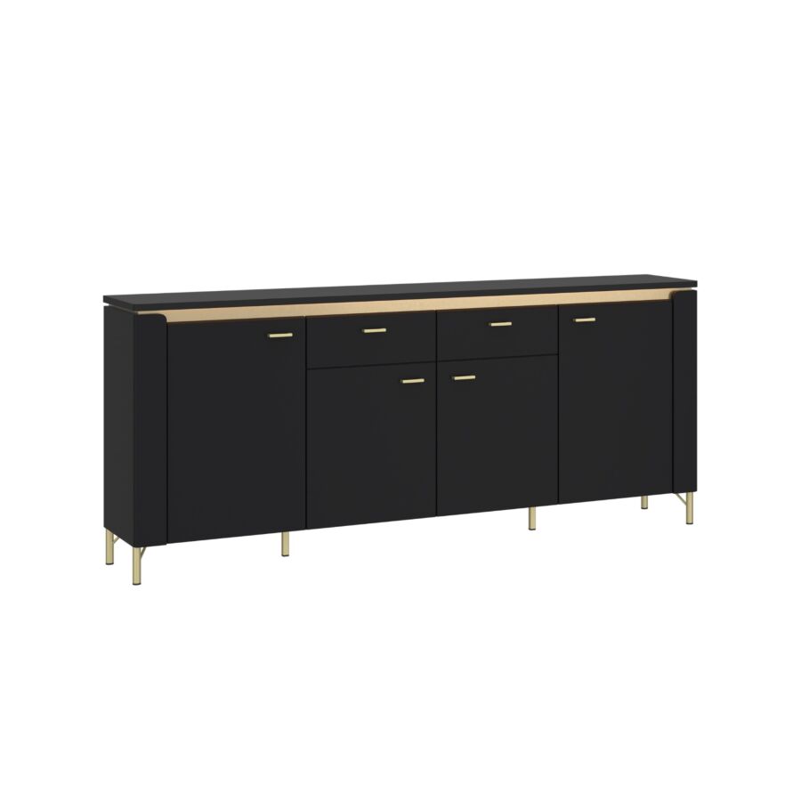 Buffet NORICA - Noir / Doré Buffet et commandes