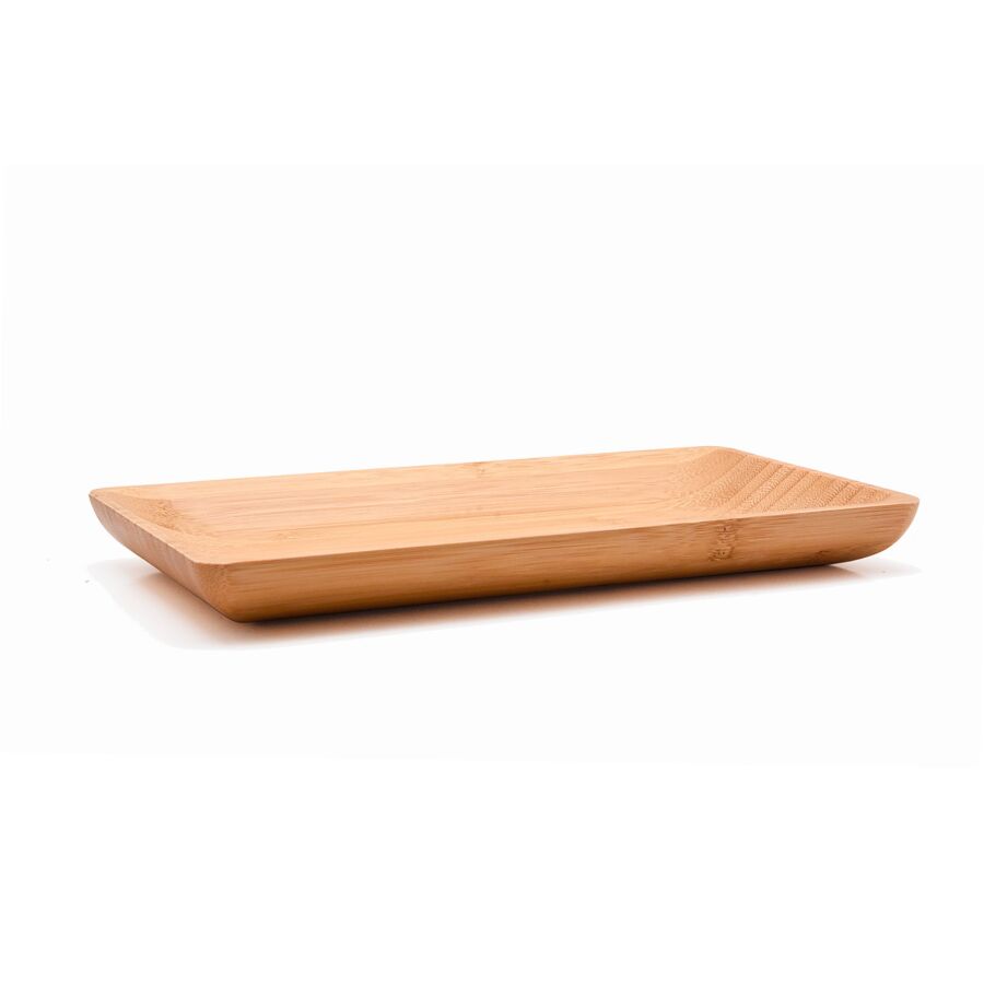 Plat en bambou 26cm - Beige Naturel Serviteurs