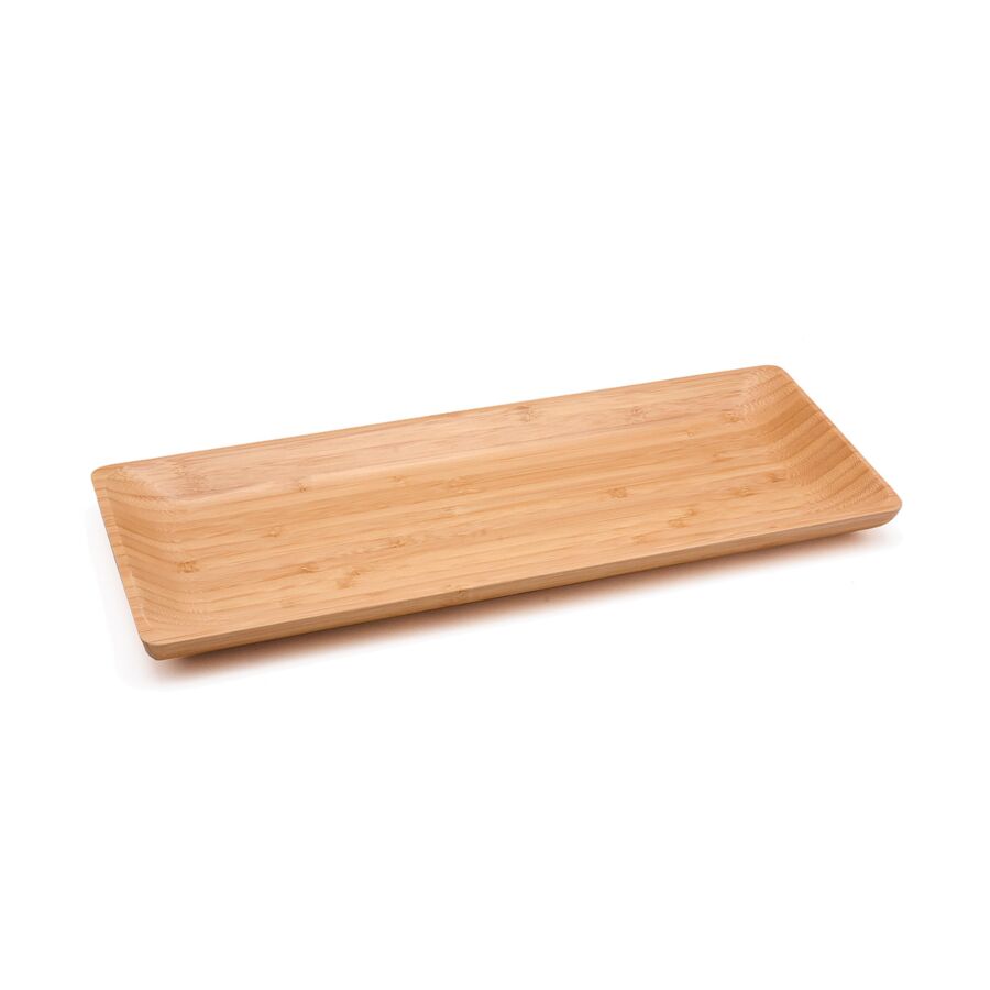 Plat bambou 40cm - Beige Naturel Serviteurs