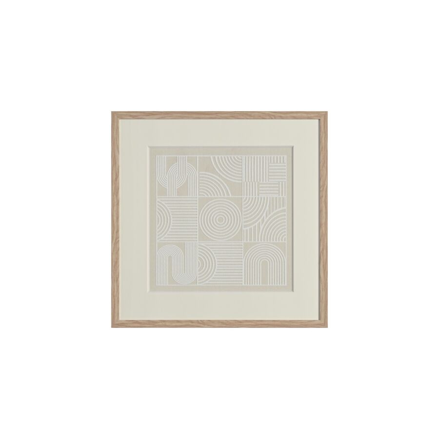 Tableau Géométrique Avec Cadre - Beige Tableaux