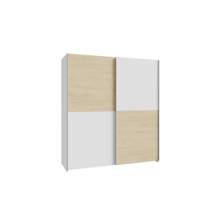 ARMOIRE SCHATTMATT Design Carreaux - Blanc / Chêne Armoires rangements