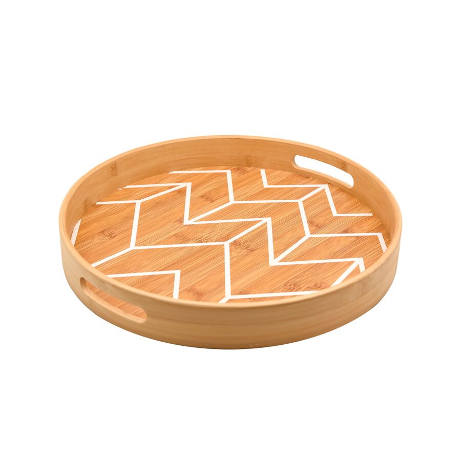 Plateau rond 40cm bambou - Beige Naturel Art de la table