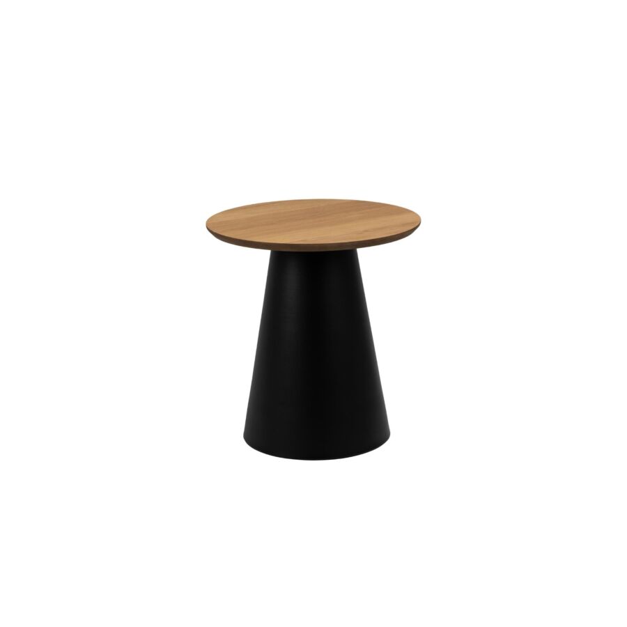 Table ronde SOLI 45x48cm - Noir / Bois Table basse