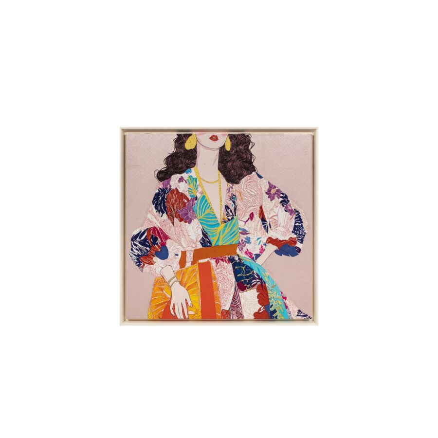 TABLEAU FEMME AVEC CADRE - MULTICOULEUR Tableaux