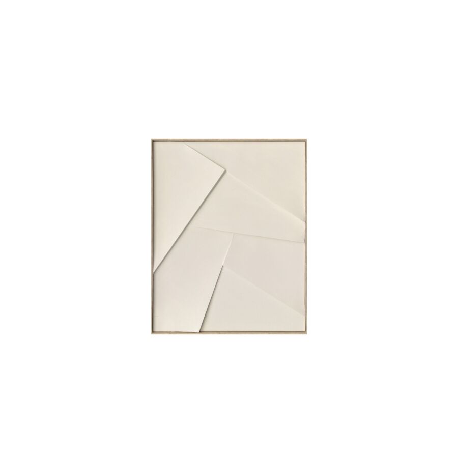 TABLEAU GEOMETRIQUE HANDMADE AVEC CADRE - BLANC Tableaux
