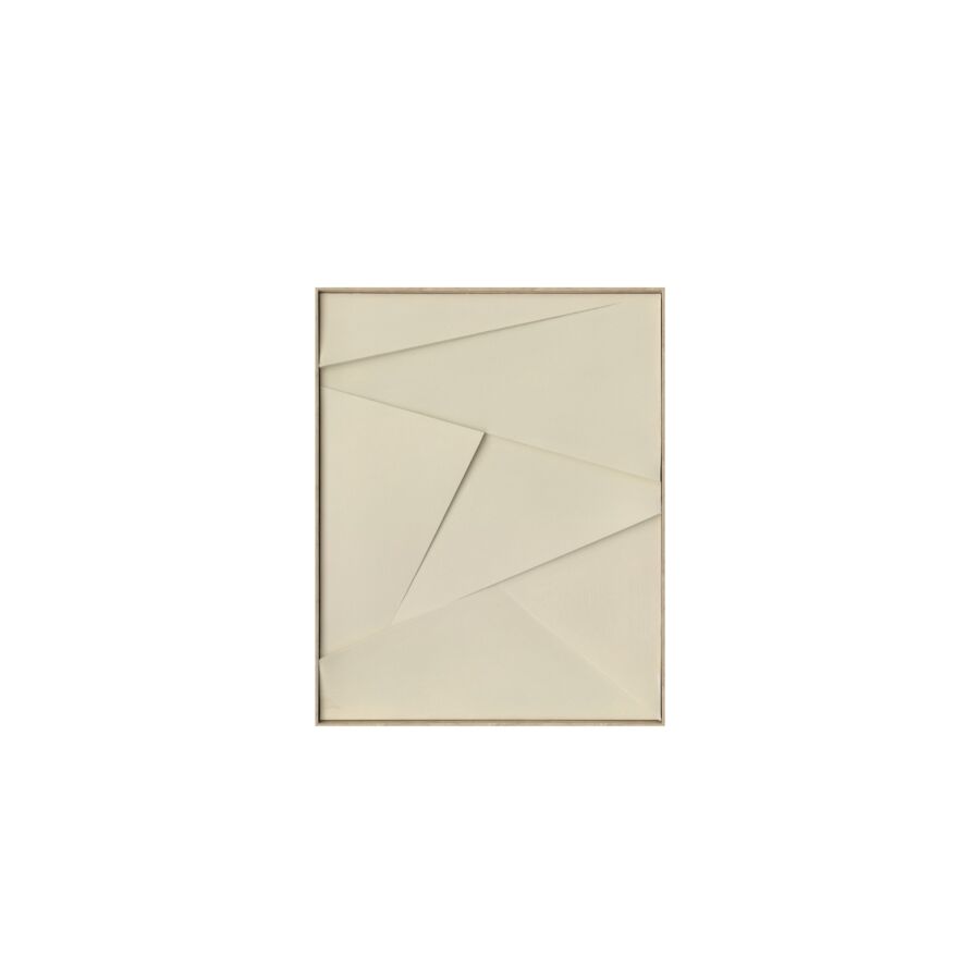 TABLEAU GEOMETRIQUE HANDMADE AVEC CADRE - BLANC Tableaux