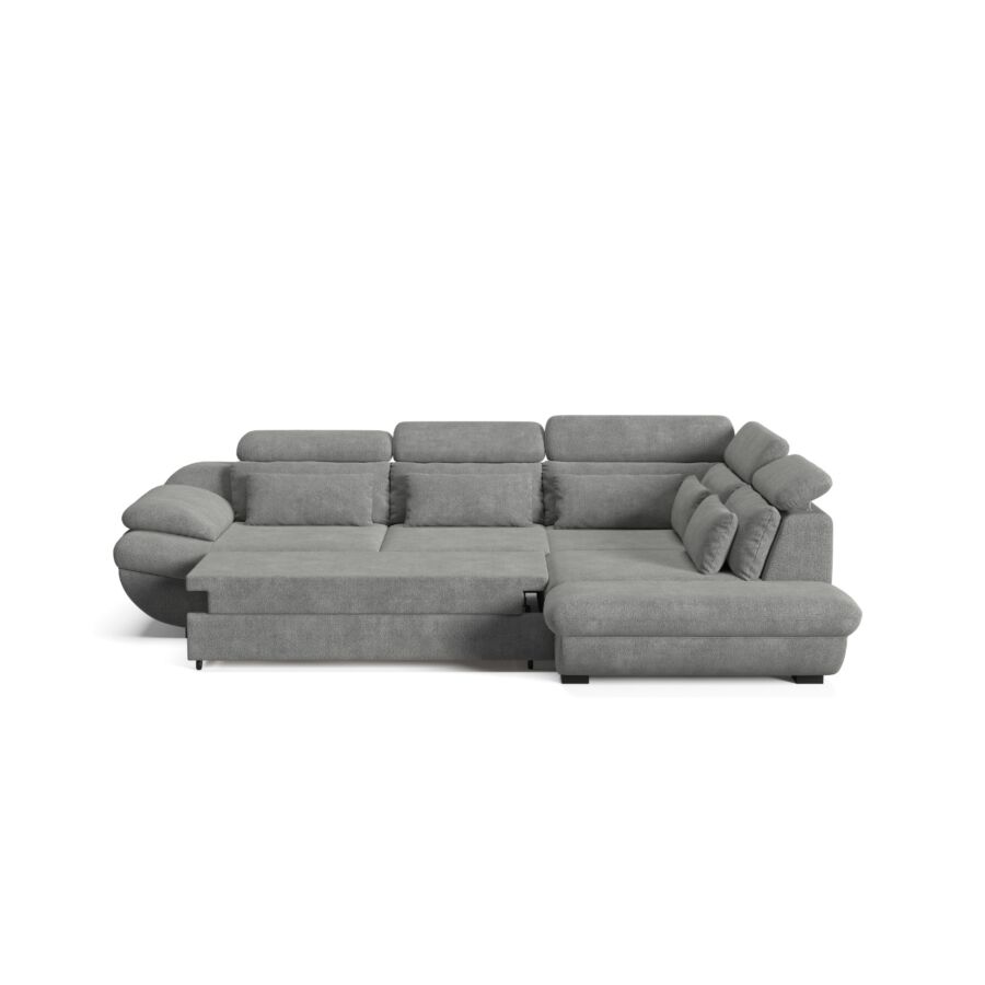 Canapé D'angle Droit INFINITY Avec Fonction lit et rangement - Gris Canapé convertible