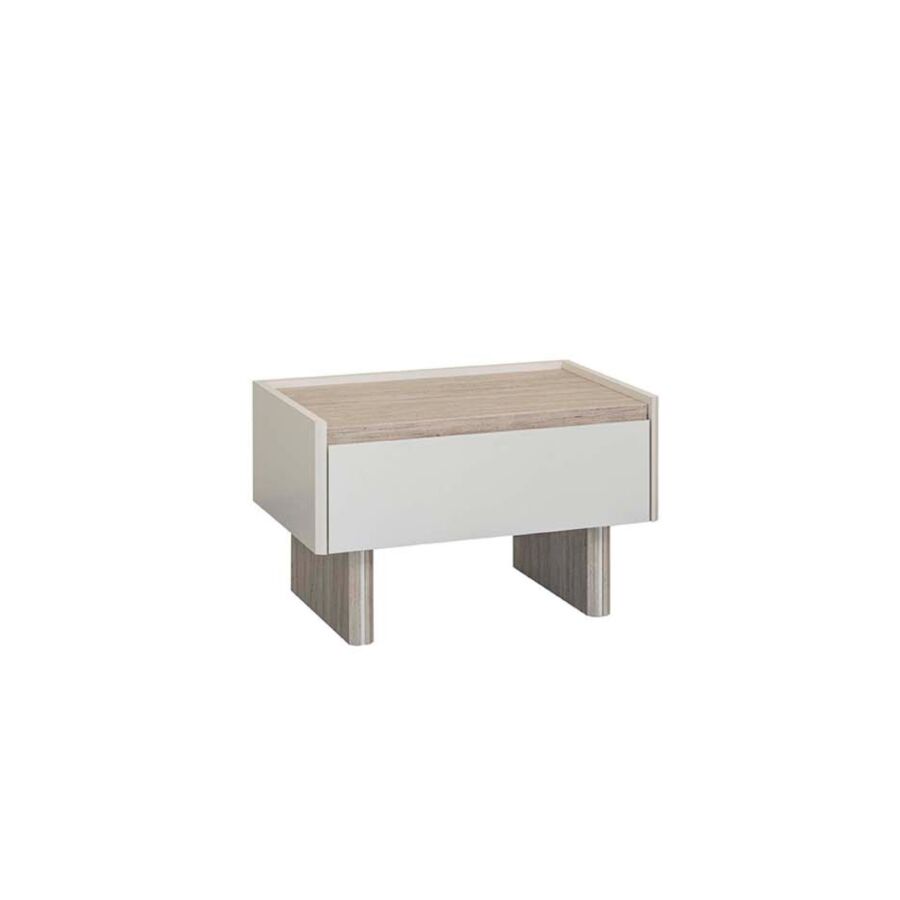 TABLE DE CHEVET MERKUR - Blanc / Chêne Chevet adulte