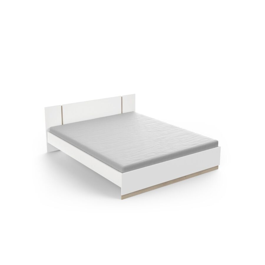 LIT WATSON WHITE 160x200 SANS SOMMIER - Blanc Lits adulte
