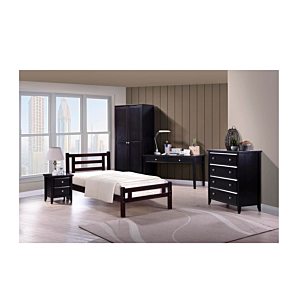Lit COSTA Avec Sommier 90x200cm - Noir