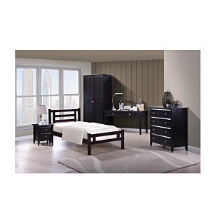 Table De Chevet COSTA Avec 2 Tiroirs - Marron