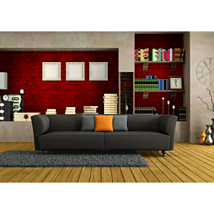 Papier Peint LES AVENTURES BRIQUES - Rouge