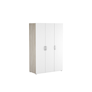 Armoire NANO 3 Portes + 1/2 Penderie Et 1/2 Lingère - Chêne Blanc Soldes été vague 2