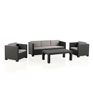 Set De Jardin DIVA Avec Table Basse - Graphite