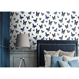 Papier Peint PAPILLONS - Bleu