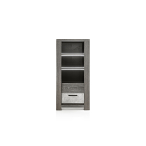 Bibliothèque BOLZANO AVEC LED Chêne Béton Soldes été vague 2