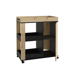 Chariot Avec Roues HOME BAR - Oak / Noir