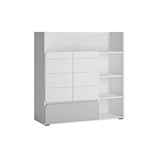 Bibliothèque FLEXI Avec 2 Portes - Blanc / Gris Clair Chambre enfant