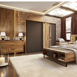 Armoire Sirius Crown Avec 2 Portes - Chêne / Noir