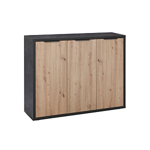 Commode SEGNO Avec 3 Portes - Chêne / Anthracite Soldes été vague 2