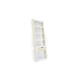Etagère +Tiroir HVP 48x40x155cm Chêne / Blanc RANGEMENTS