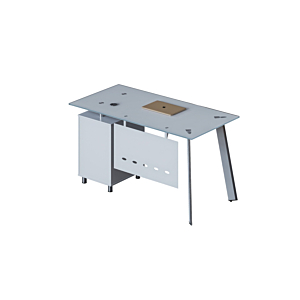 Bureau Opérationnel SHIRAZ Avec Caisson - Blanc