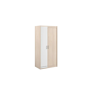 Armoire CHARLY 2 Portes Ouvrantes - Chêne / Blanc Chambre enfant