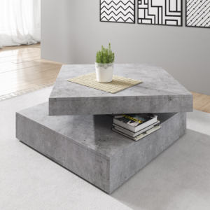Table Basse Rotative Trapp - Béton / Gris Clair