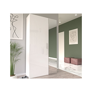 Armoire YVONNE Avec 2 Portes + Miroir - Blanc