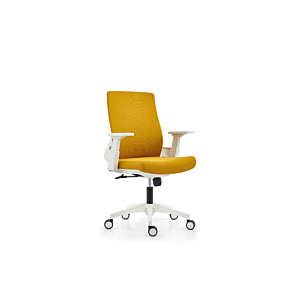 Fauteuil Sénateur BARI - Jaune / Blanc