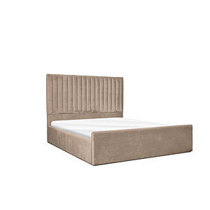 Lit Tapissé Madeira En Velours 140X190Cm - Taupe