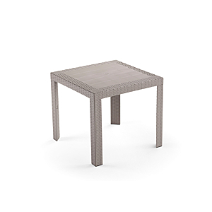 Set Table Carrée SATURNO + 4 Chaises - Taupe