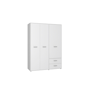 Armoire MOKKARIS Avec 3 Portes Et 2 Tiroirs - Blanc