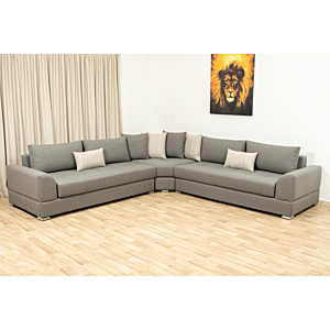 SALON NEW MOGADOR Avec FAUTEUIL DE COIN - Gris Clair