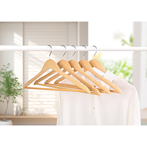 Set De 5 Cintres 44,5X1,2X23Cm - Naturel 