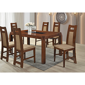 Set Table À Manger Avec 6 Chaises ANNETTE - Marron
