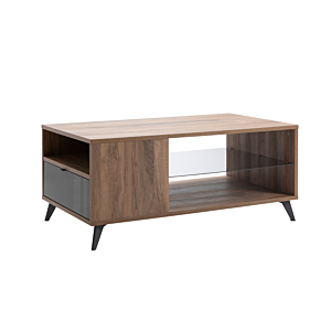 Table Basse INFINITO - Gris Anthracite / Marron Soldes été