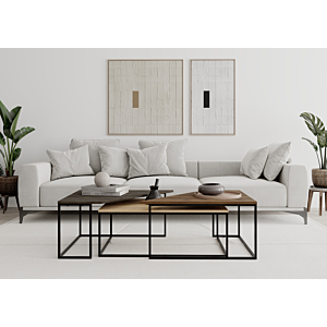 Set De 3 Tables Basses Gigogne TITAN - Marron Foncé