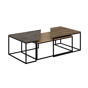 Set De 3 Tables Basses Gigogne TITAN - Marron Foncé Tables basses