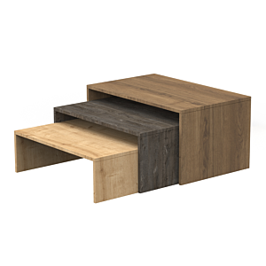 Set De 3 Tables Basses Gigogne TRIO - Chêne / Marron Tables basses