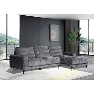 Canapé D'angle Droit SELVA - Gris Foncé