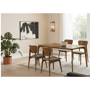 Set Table À Manger Niro Avec 4 Chaises - Marron