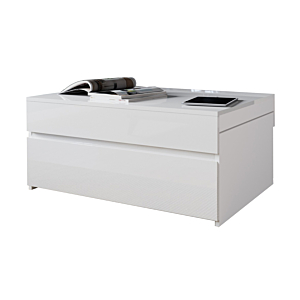 Table Basse Extensible LEA - Blanc / Chêne