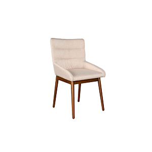 Chaise MARCELLA - Blanc / Marron