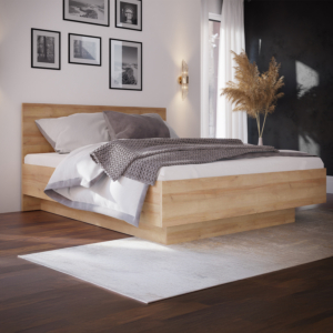 Lit Coffre Lenybelardo 160X200Cm - Chêne